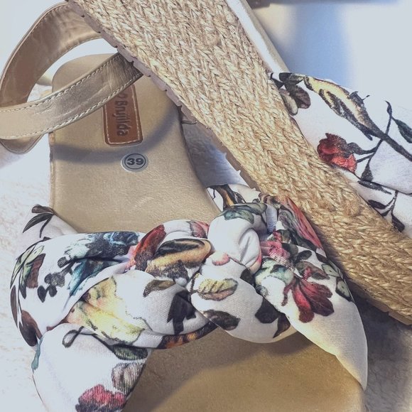 Brujilda Handmde Leather/Espadilas/Sandals-Columbia-Sz 39 (US 8) Spring-Gold - Picture 5 of 15